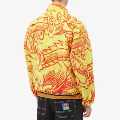 Stussy Dragon Sherpa Jacket Lime Backside