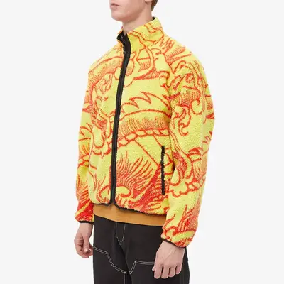 Stussy Dragon Sherpa Jacket Lime Front