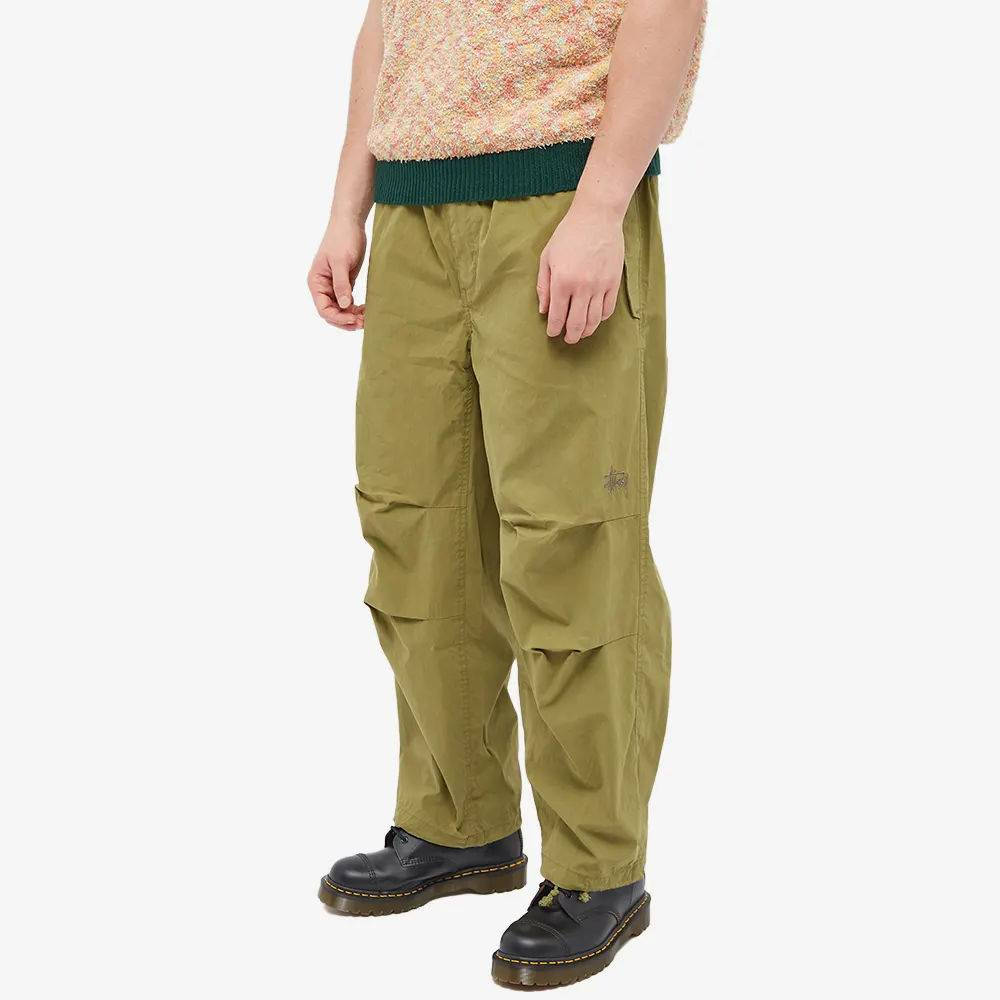 L Stussy Nyco Over Trousers Olive - ワークパンツ/カーゴパンツ