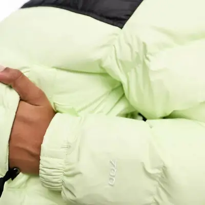 The North Face Nuptse Cropped Down Puffer Jacket Green Pocket