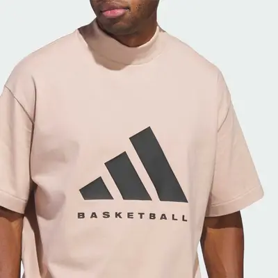 adidas Basketball T-Shirt Ash Pearl Closeup