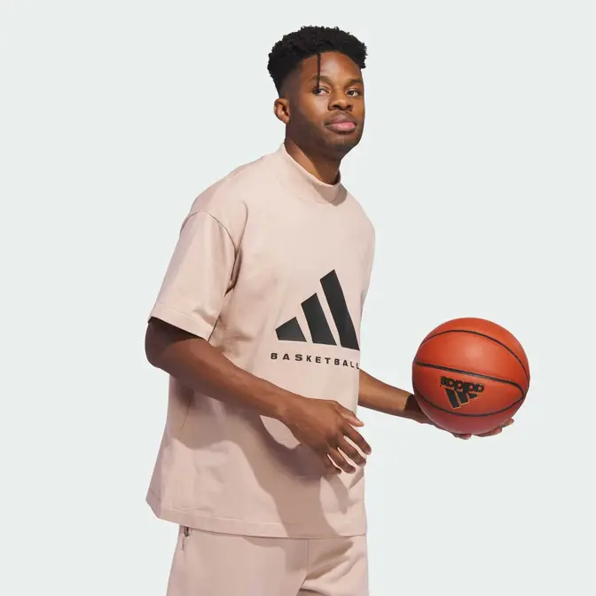 adidas Basketball T-Shirt Ash Pearl Full
