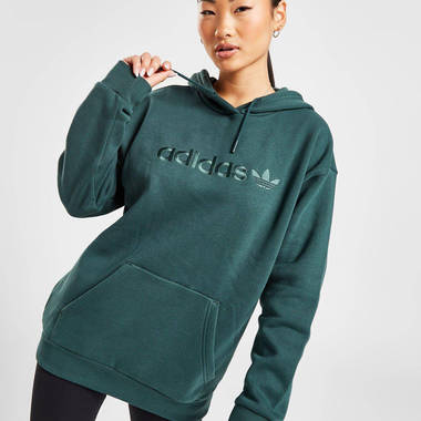 adidas originals embroidered overhead hoodie green front full w380 h380