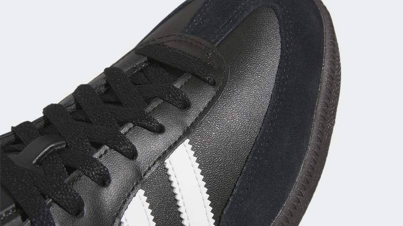 adidas Samba Leather Black White Closeup