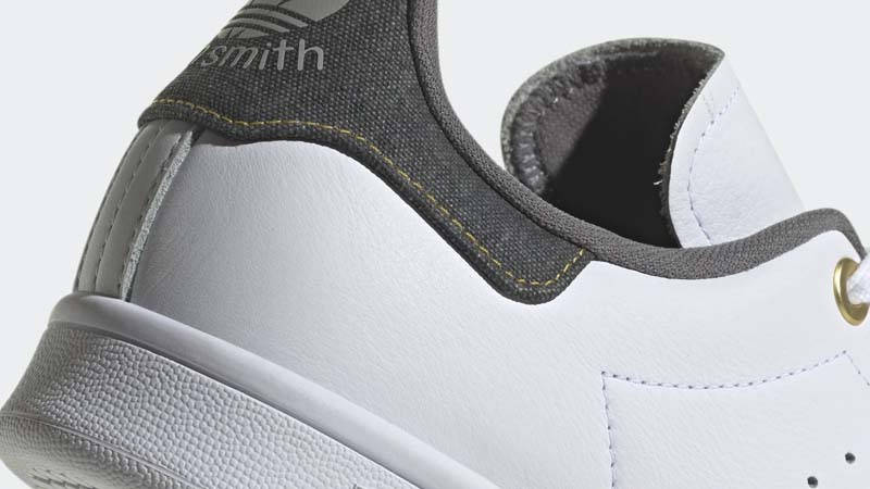 adidas Stan Smith White Carbon Grey Closeup