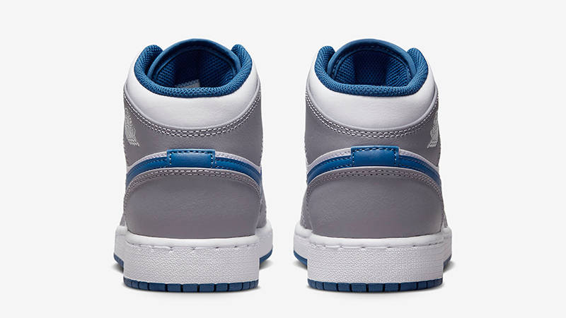 Air Jordan 1 Mid GS White True Blue Grey DQ8423-014 Back