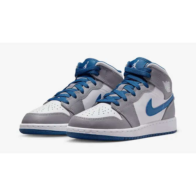 Grey white clearance and blue jordans