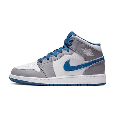 Air Jordan 1 Mid GS White True Blue Grey | Where To Buy | DQ8423-014 ...