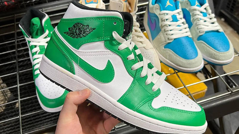Air Jordan 1 Mid White Green DQ8426-302 Side