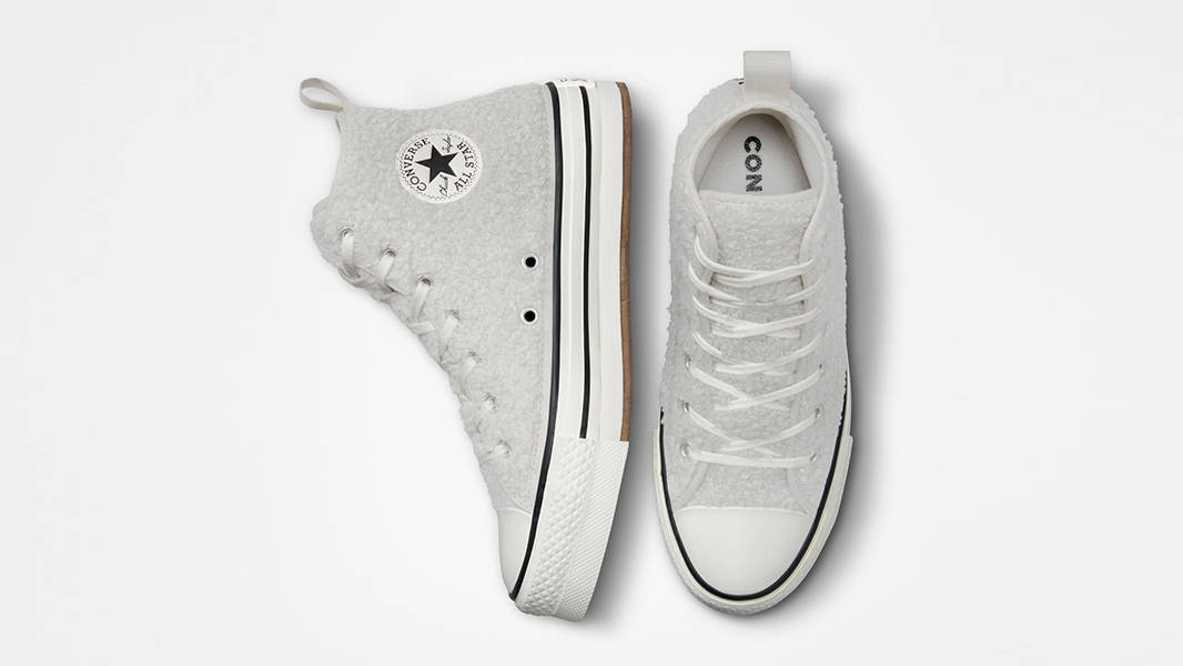 Converse Chuck Taylor EVA Lift Platform Sherpa High Light Bone A03182C Top
