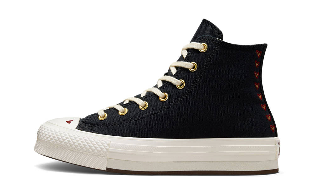 Converse Chuck Taylor Lift Platform High GS Hearts Black | Where To Buy |  A03007C | The Sole Supplier