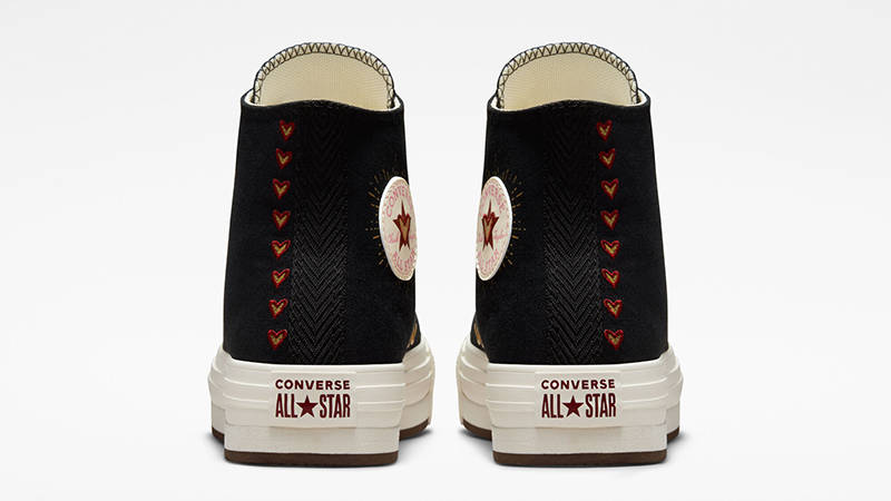 Converse Chuck Taylor Lift Platform Hearts Black A03007C Back