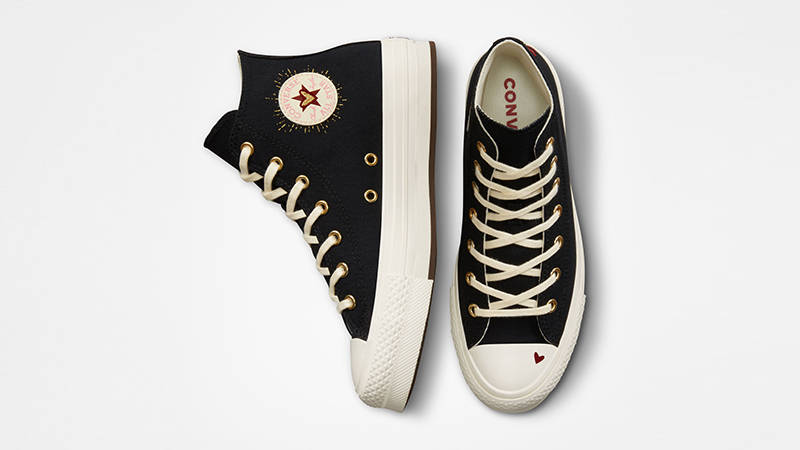 Converse Chuck Taylor Lift Platform Hearts Black A03007C Top