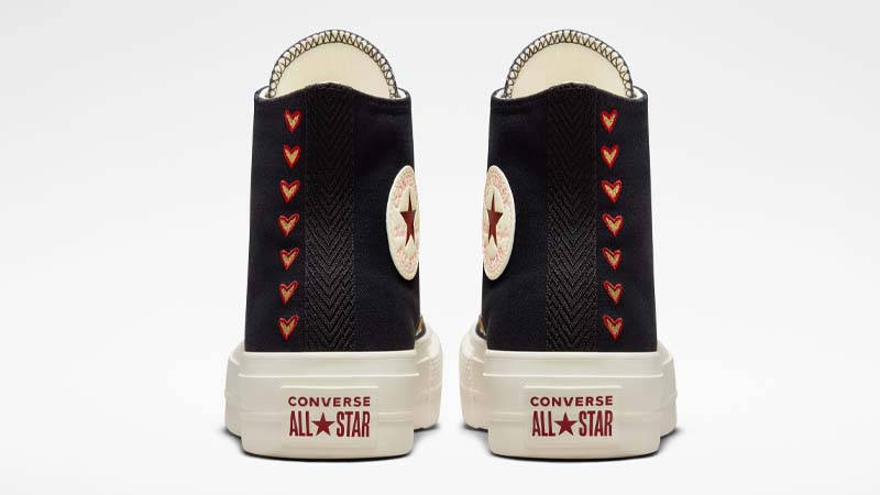 Converse Chuck Taylor Lift Platform High Hearts Black Back