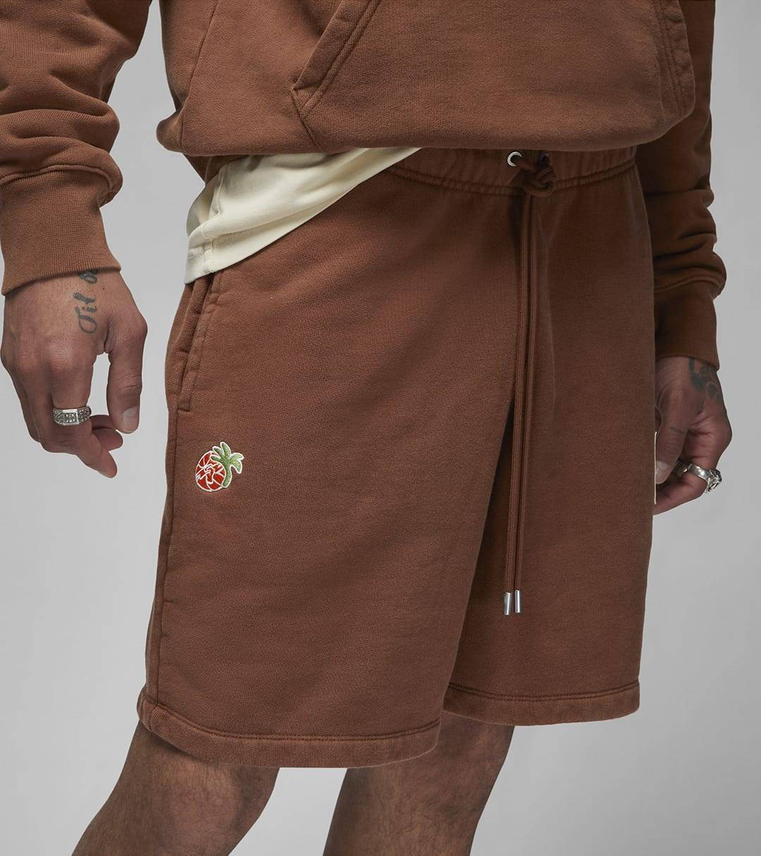 Jordan x TITAN Shorts Brown Front Closeup
