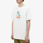 Pull&Bear muscle fit t-shirt with chest print in purple Rabbit Tee White Front