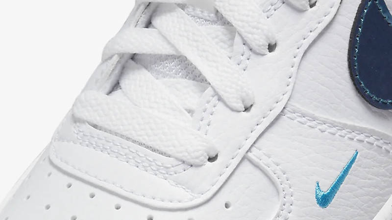 Nike Air Force 1 Low GS White Iridescent Blue FD0677-100 Detail
