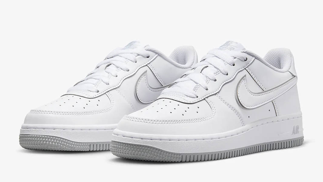 Nike Air Force 1 Low LV8 White Wolf Grey Black (GS)