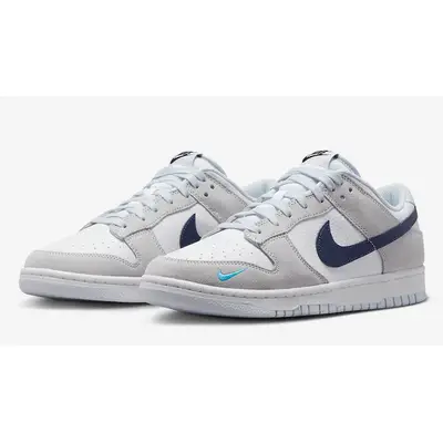 Nike Dunk Low Mini Swoosh Grey Navy FJ4227-001 Side