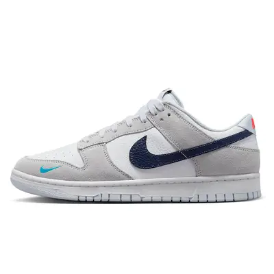 Nike Dunk Low Mini Swoosh Grey Navy | Where To Buy | FJ4227-001 