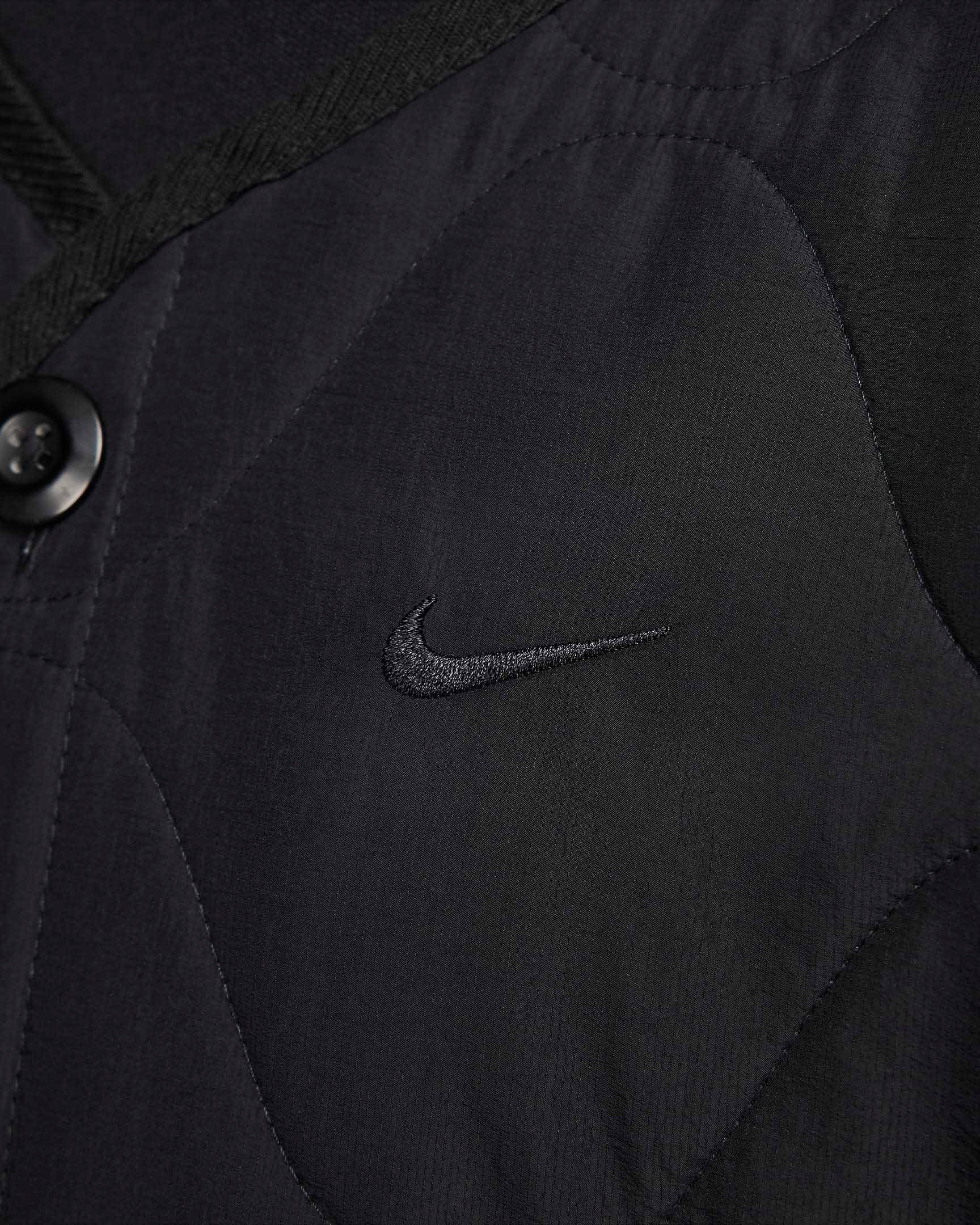 Nike Life Woven Insulated Military Gilet Black Closeup Front