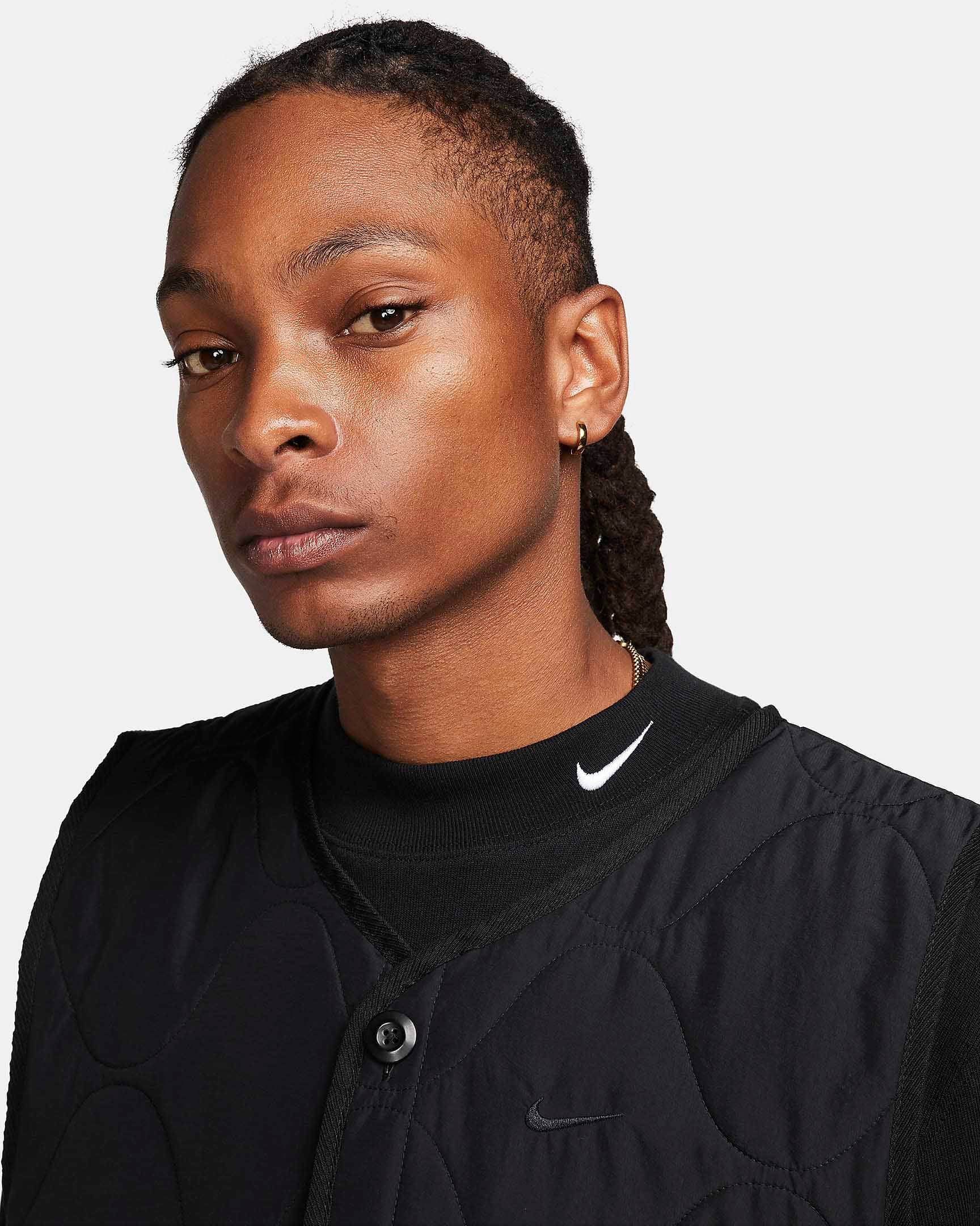 Nike Life Woven Insulated Military Gilet Black Closeup