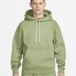 Nike Solo Swoosh Fleece Pullover Hoodie Oil Green Feature