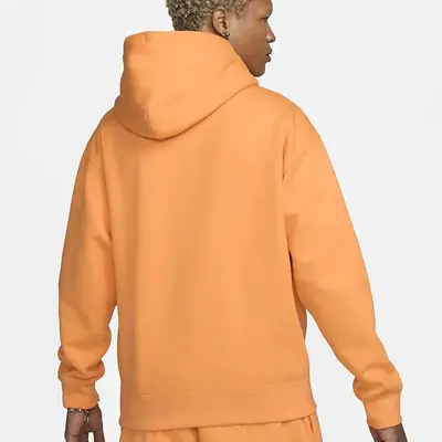 Nike Solo Swoosh Fleece Pullover Hoodie Vivid Orange Backside