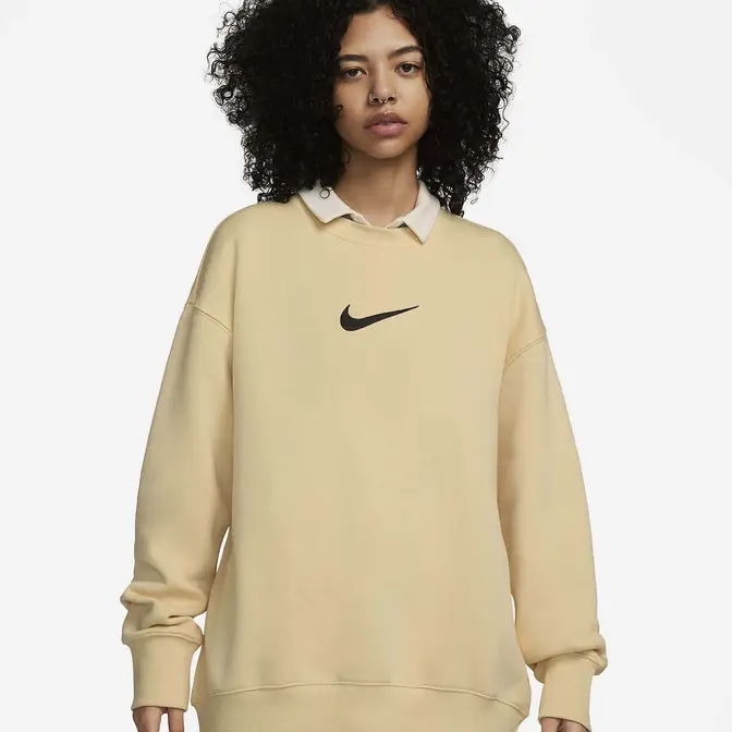 Nike Sportswear Women's Oversized Fleece Sweatshirt Gray, 58% OFF