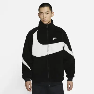 New Nike Big Swoosh Reversible Boa Jacket Asia Size JDI BQ6546-011  Authentic