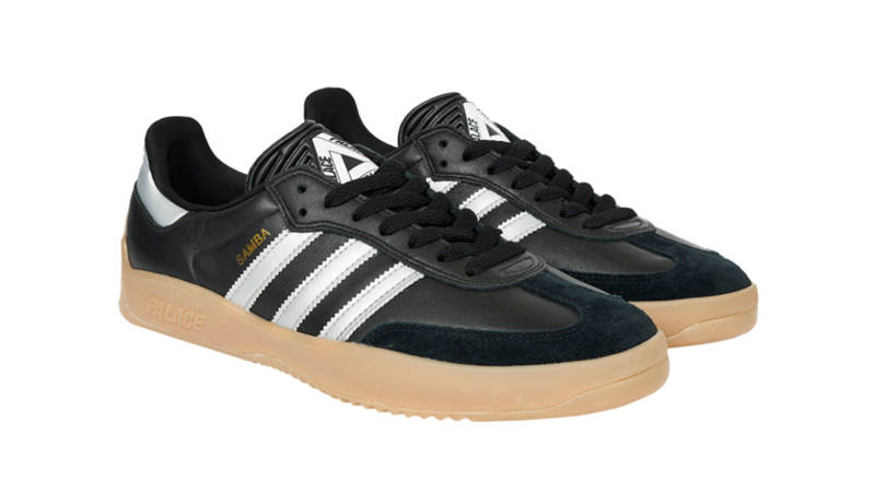 Palace x adidas Samba PUIG Black Silver Metallic Side