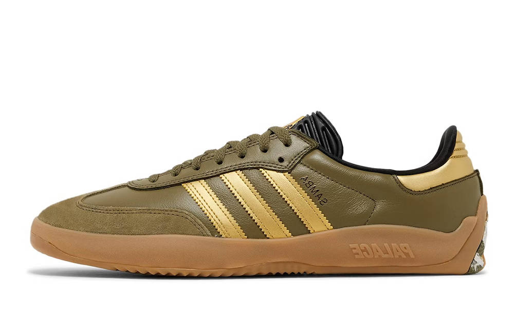 Palace x adidas Samba PUIG Olive Gold Metallic HQ6100