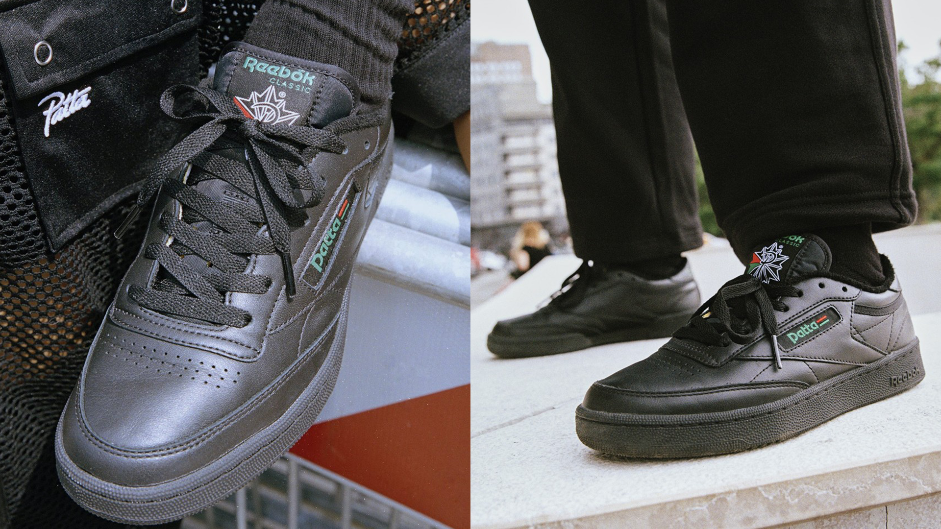 patta reebok black