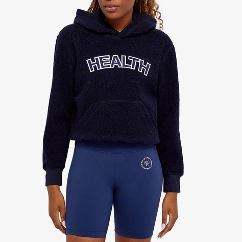 Sporty _ Rich Health Sherpa Hoodie Navy Front