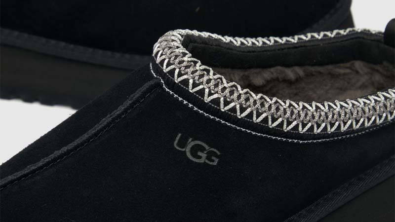 UGG Tazz Platform Slippers Black Closeup
