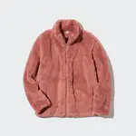 Uniqlo Fluffy Fleece Zipped Jacket Orange Feature