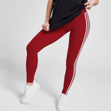 adidas originals linear high waist leggings red front w380 h380