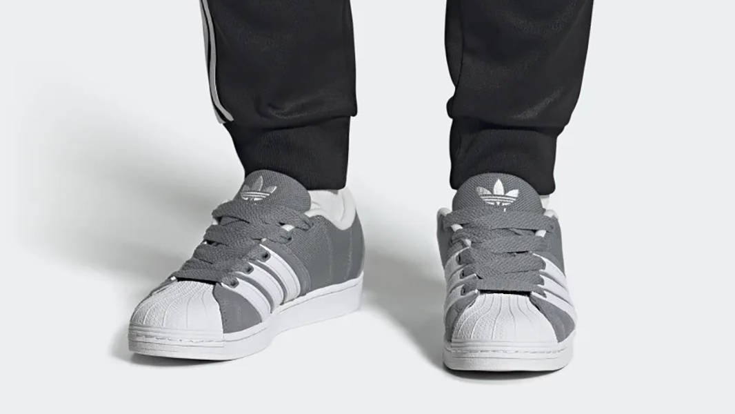 adidas Superstar Supermodified Grey H03740 on feet