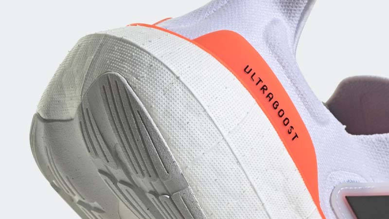 adidas Ultra Boost 23 White Black Solar Red Closeup