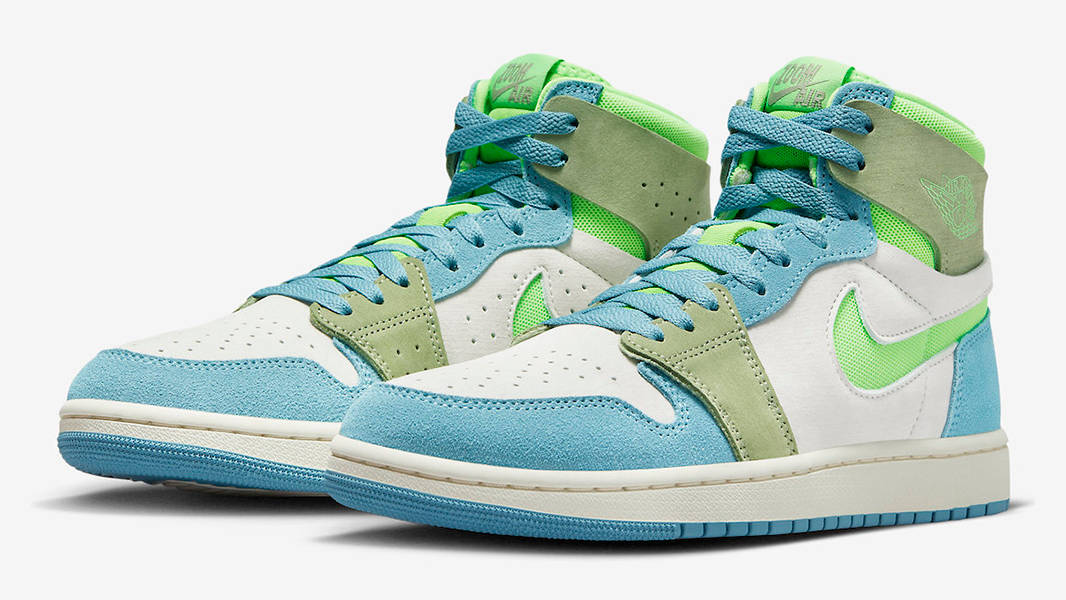 Jordan 1 High GS Bright sold Green and Concord Blue- Size 2