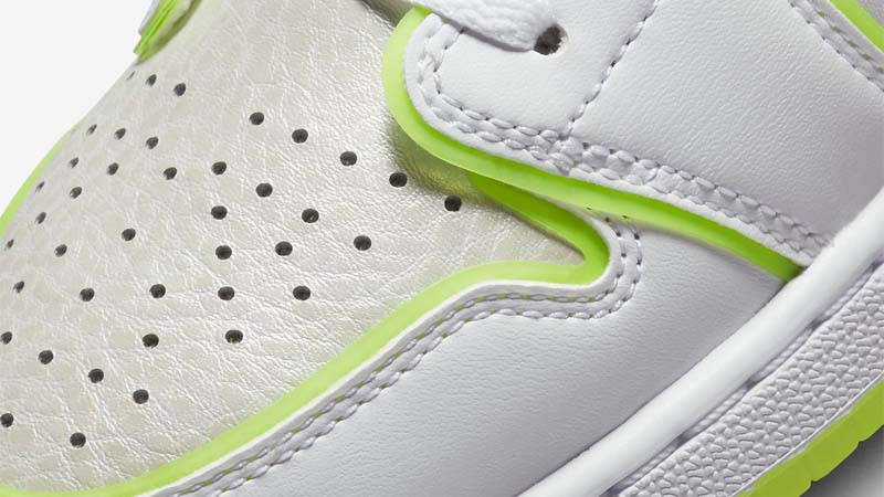 Air Jordan 1 Low GS Volt TPU Closeup