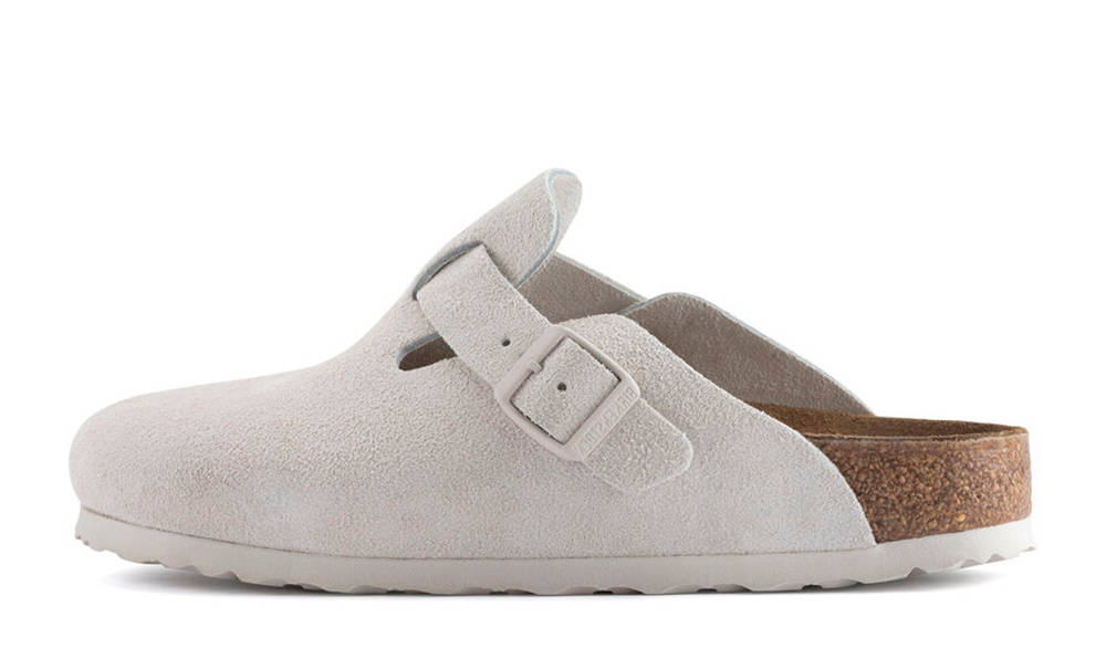 birkenstock boston white suede