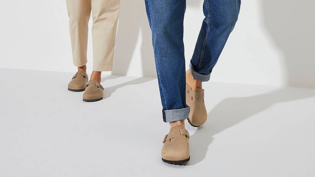 Birkenstock Boston Tobacco Brown 0960811 on feet