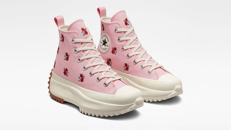 Converse Run Star Hike Platform Embroidered Floral Pink A05192C Side