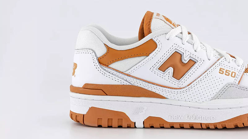 New Balance 550 White Orange Grey Detail