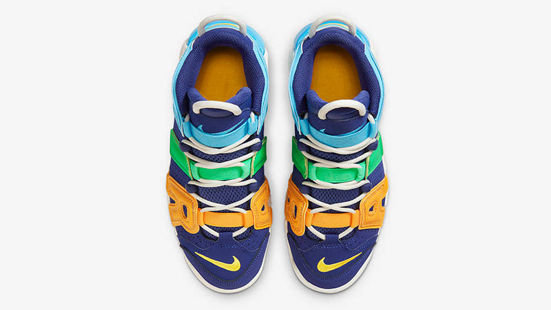 blue and yellow uptempos