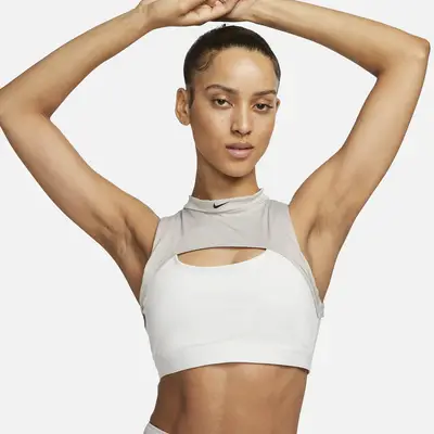 Nike Indy Mini Mock-neck Light-support Padded Sports Bra Summit White Feature