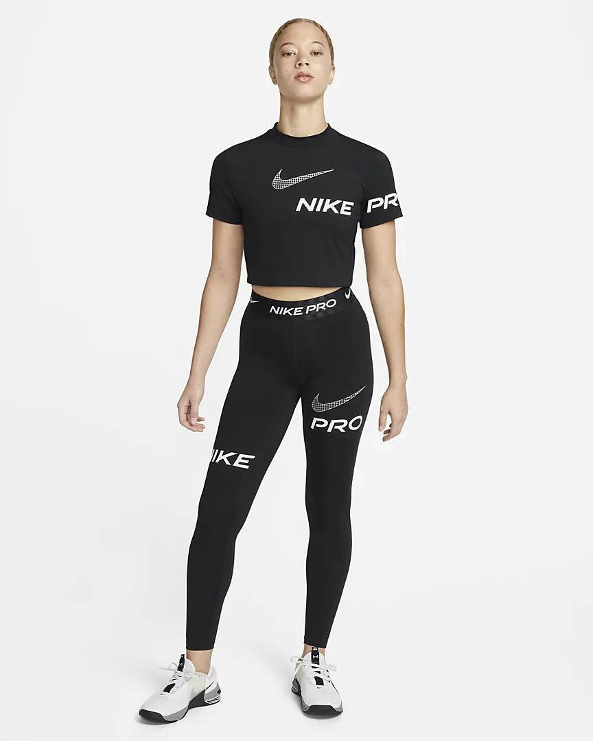 Legging de treino Nike Pro Mid-Rise Full-Length Graphic para mulher -  DX0080-010
