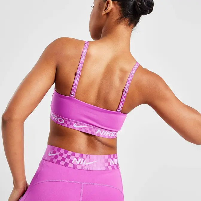 Nike PURPLE Training Graphic Bandeau Sports Bra Pink Backside