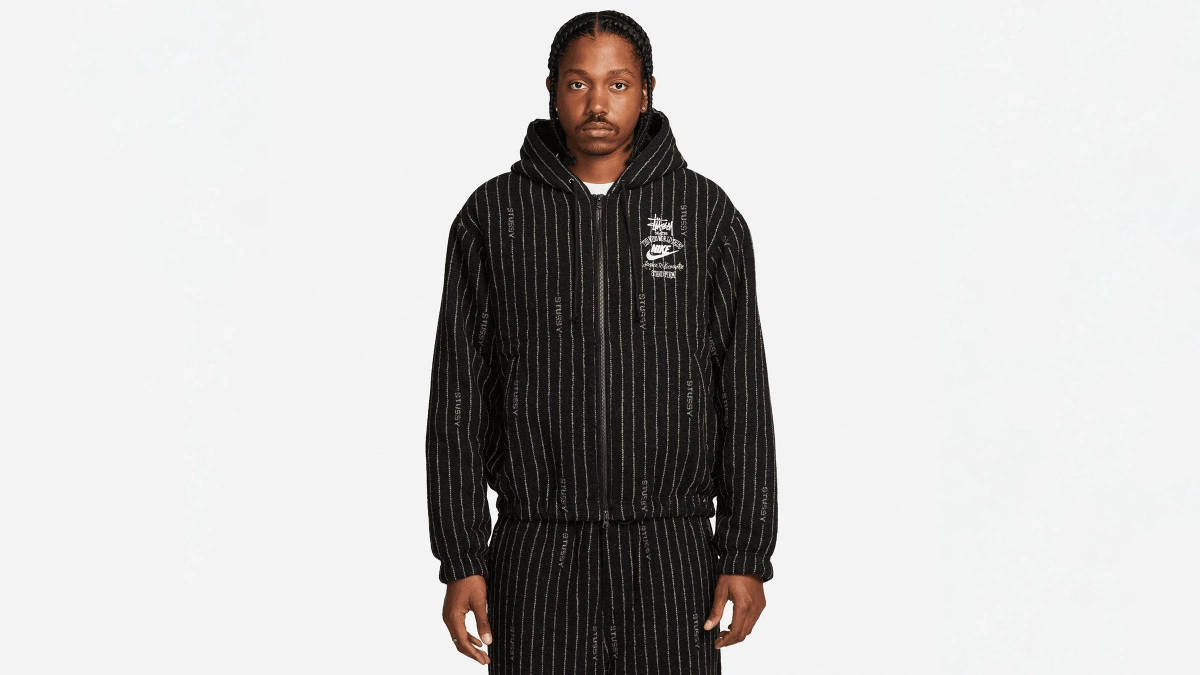 Nike x Stussy Stripe Wool Jacket | Where To Buy | dr4023-010 | The